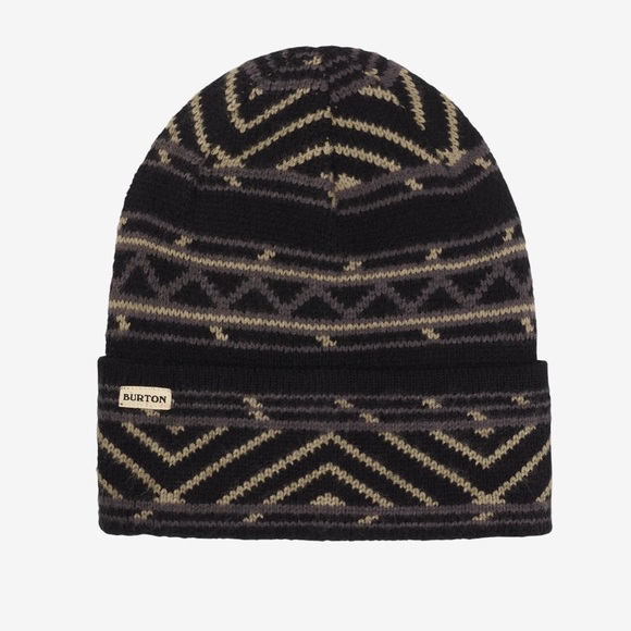 Burton Women’s Hutsworth Beanie NWT Winter Cap Black Tan Tribal - Picture 1 of 7